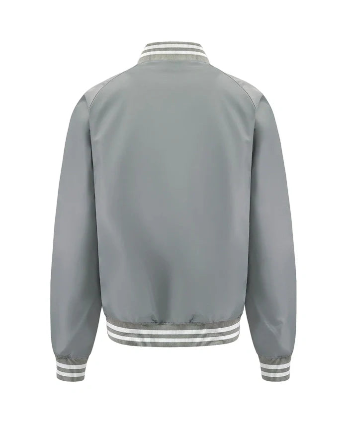 Essential Silver Satin Lettermen Bomber Jacket