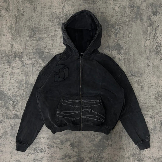 Ditch Barbed Wire Zip-Up Hoodie - Recreated Inspired Edition