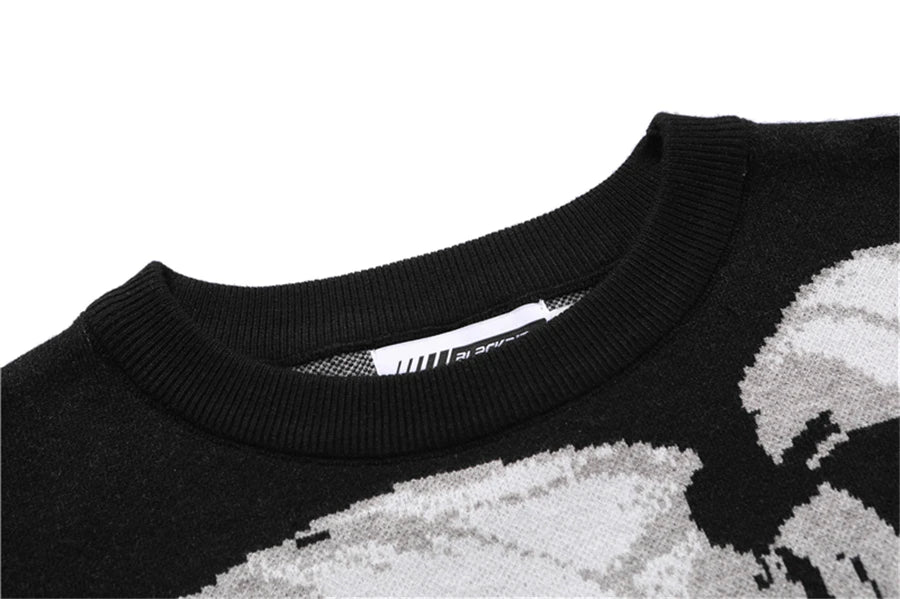 FGKKS Mens Hip Hop Streetwear Harajuku Sweater Vintage Japanese Style Anime Girl Knitted 2022 Cotton Pullover Sweaters Male