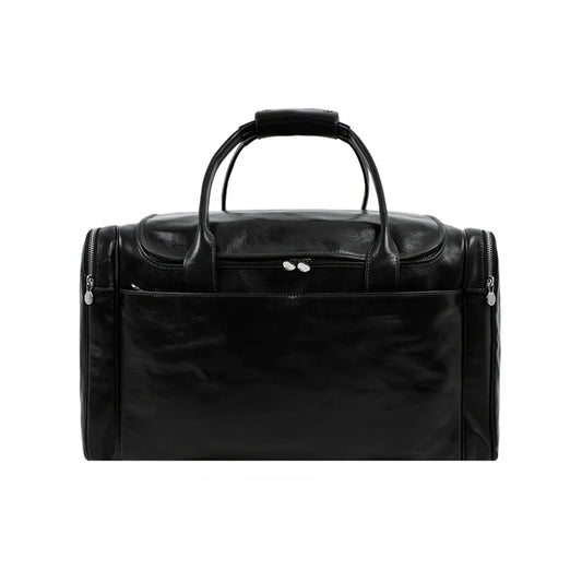 Handmade Black Large Duffle Bag For Mens