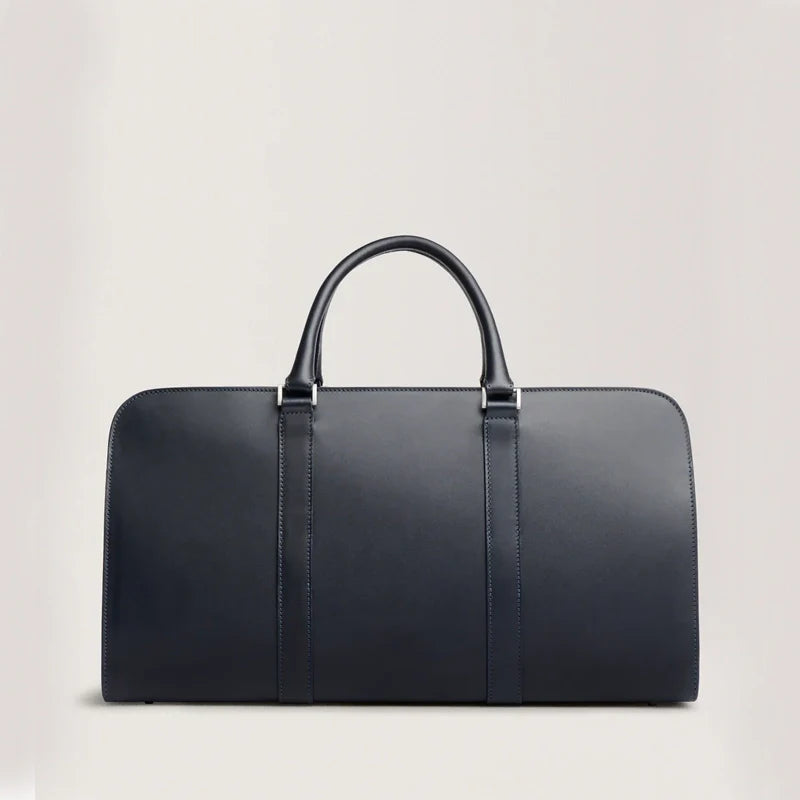 Handmade Leather Blue Weekender Bag For Men’s
