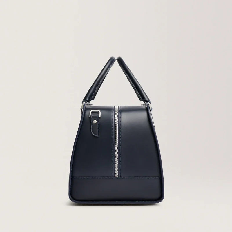 Handmade Leather Blue Weekender Bag For Men’s
