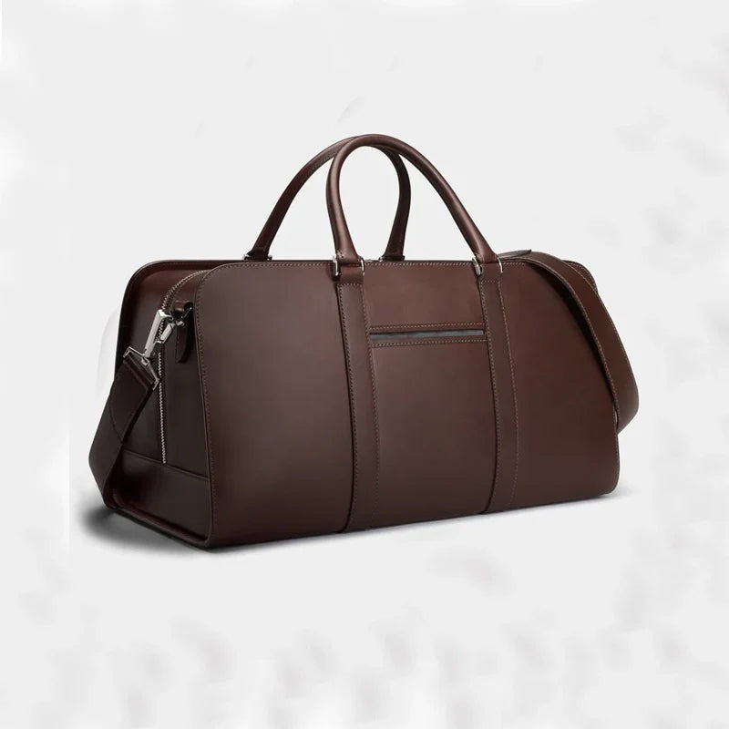 Handmade Leather Brown Weekender Bag