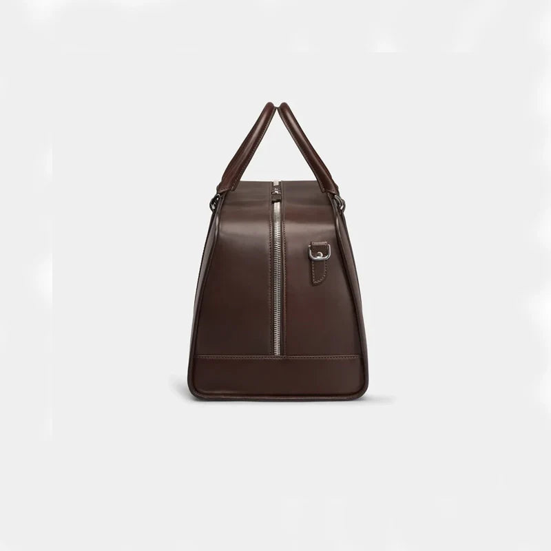 Handmade Leather Brown Weekender Bag