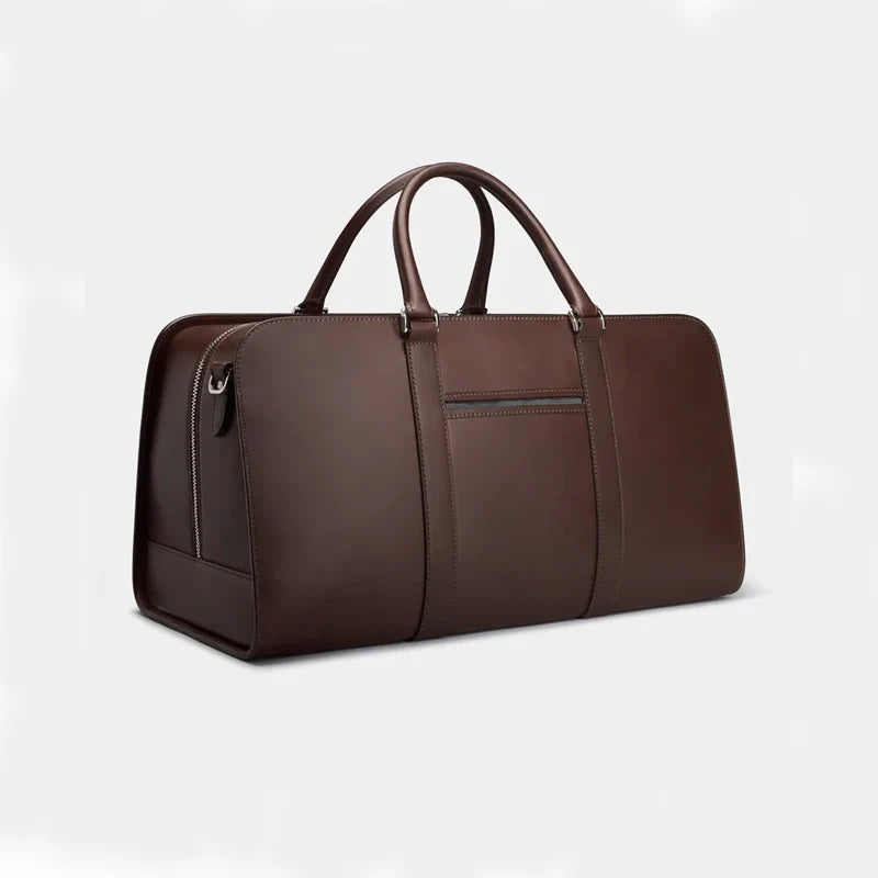 Handmade Leather Brown Weekender Bag