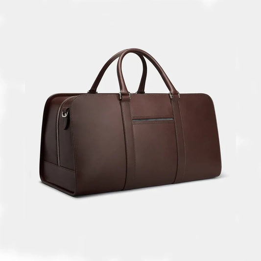 Handmade Leather Brown Weekender Bag