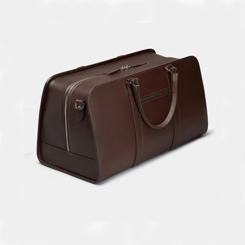 Handmade Leather Brown Weekender Bag