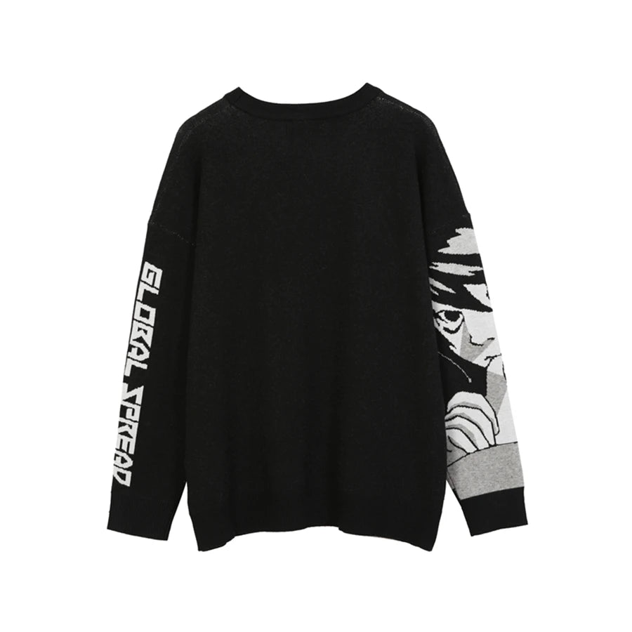 FGKKS Mens Hip Hop Streetwear Harajuku Sweater Vintage Japanese Style Anime Girl Knitted 2022 Cotton Pullover Sweaters Male