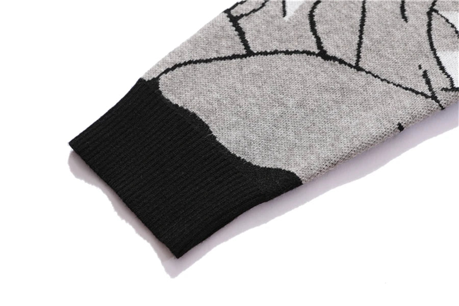 FGKKS Mens Hip Hop Streetwear Harajuku Sweater Vintage Japanese Style Anime Girl Knitted 2022 Cotton Pullover Sweaters Male