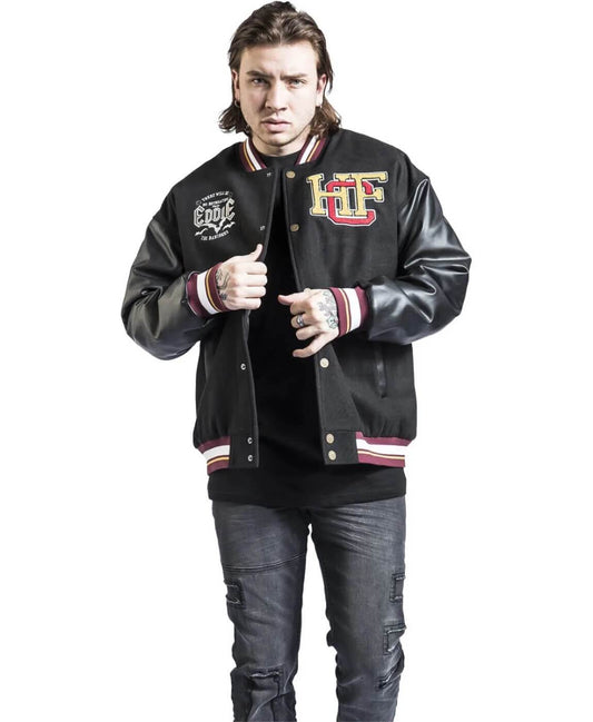 Hellfire Club Black Wool Varsity Jacket - Recreated Inspired Edition