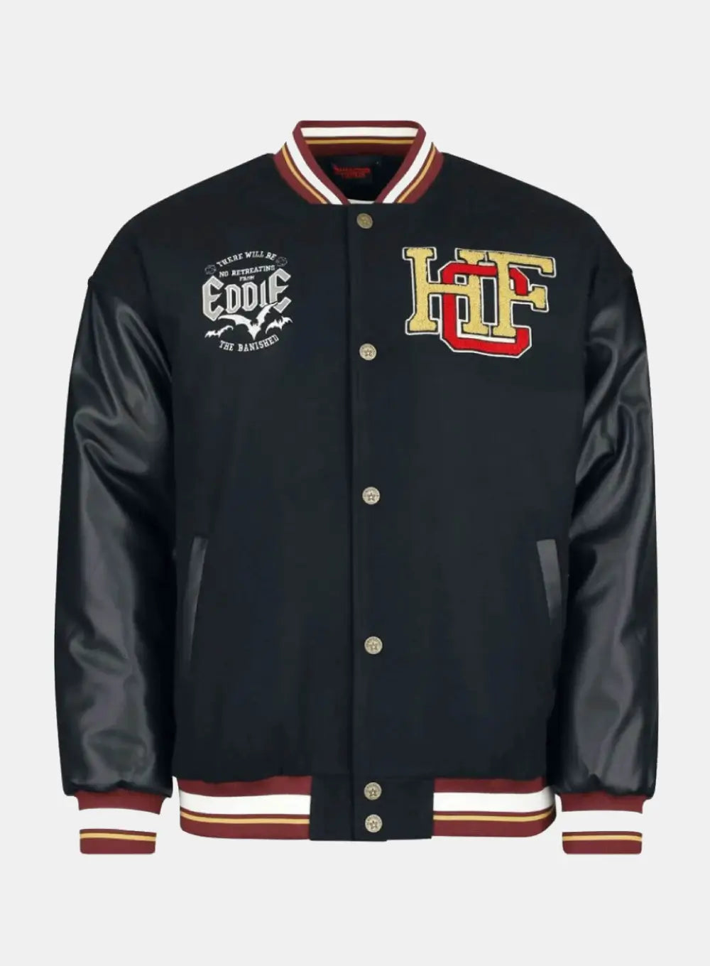 Hellfire Club Black Wool Varsity Jacket - Recreated Inspired Edition