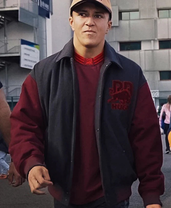 Isack Hadjar HUGO x RB Collar Varsity Jacket - Recreated Inspired Edition