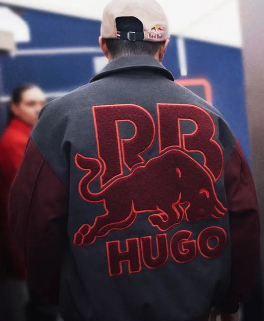 Isack Hadjar HUGO x RB Collar Varsity Jacket - Recreated Inspired Edition