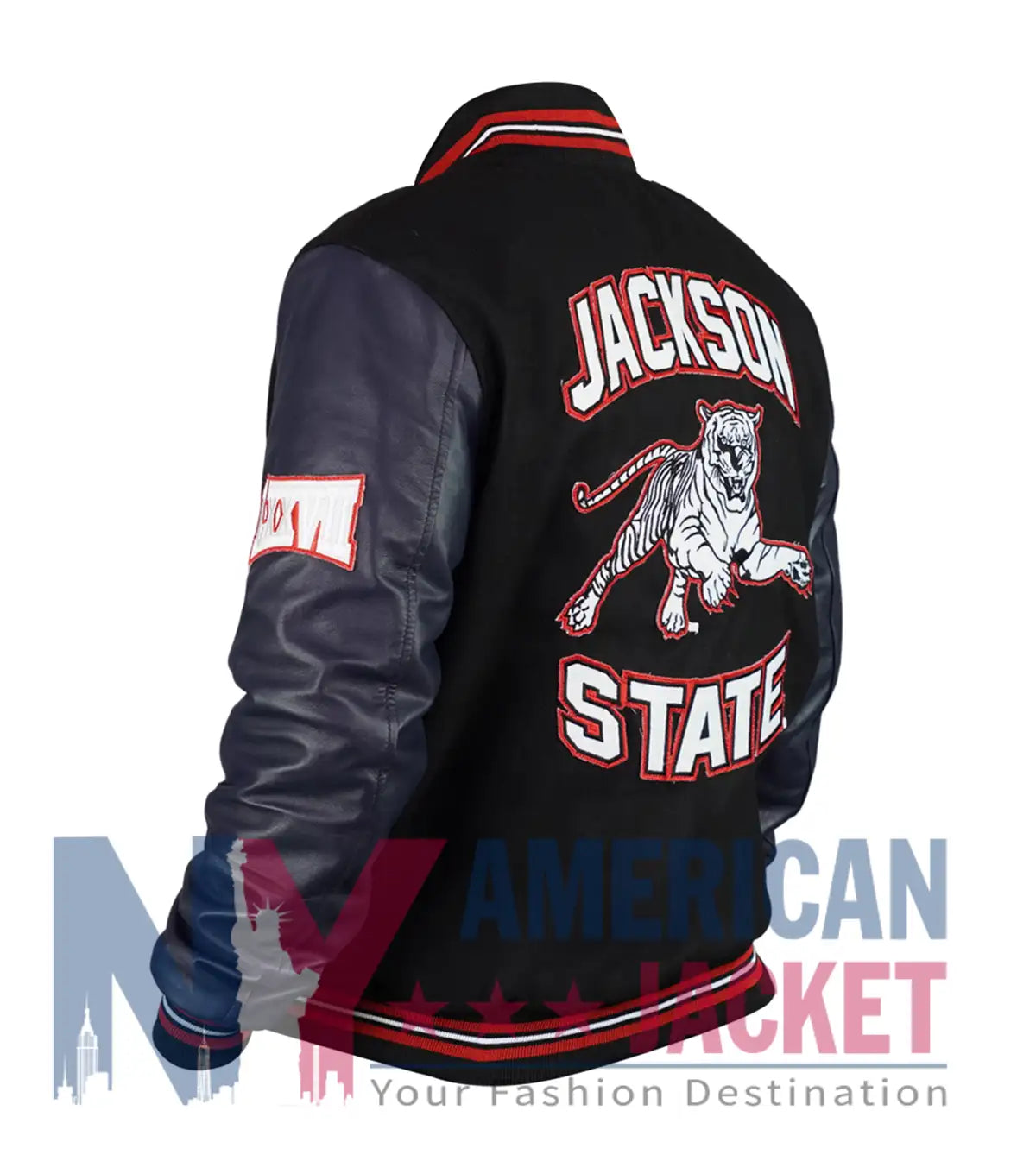Jackson State University Navy Varsity Jacket - Recreated Inspired Edition