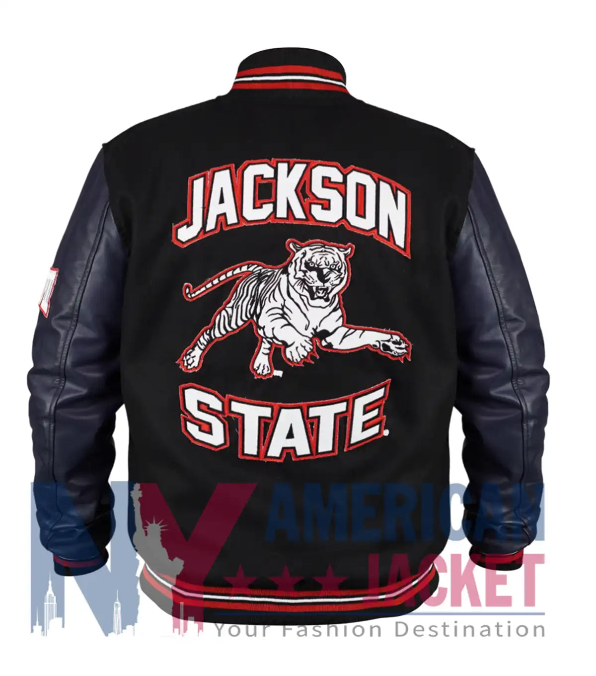 Jackson State University Navy Varsity Jacket - Recreated Inspired Edition