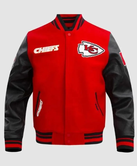 KC Chiefs Retro Classic Red And Black Varsity Jacket - Recreated Inspired Edition