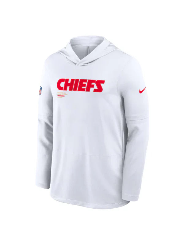 Kansas City Chiefs Sideline Performance Long Sleeve Hoodie - Recreated Inspired Edition T-Shirt