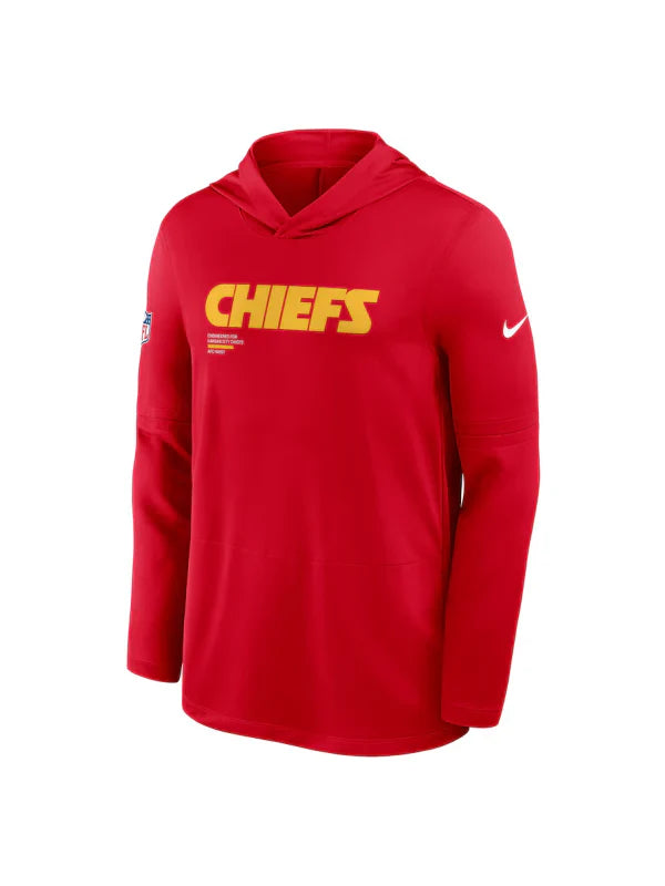 Kansas City Chiefs Sideline Performance Long Sleeve Hoodie - Recreated Inspired Edition T-Shirt