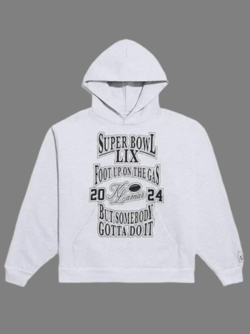 Kendrick Lamar Super Bowl LIX Foot Up On The Gas Hoodie - Recreated Inspired Edition