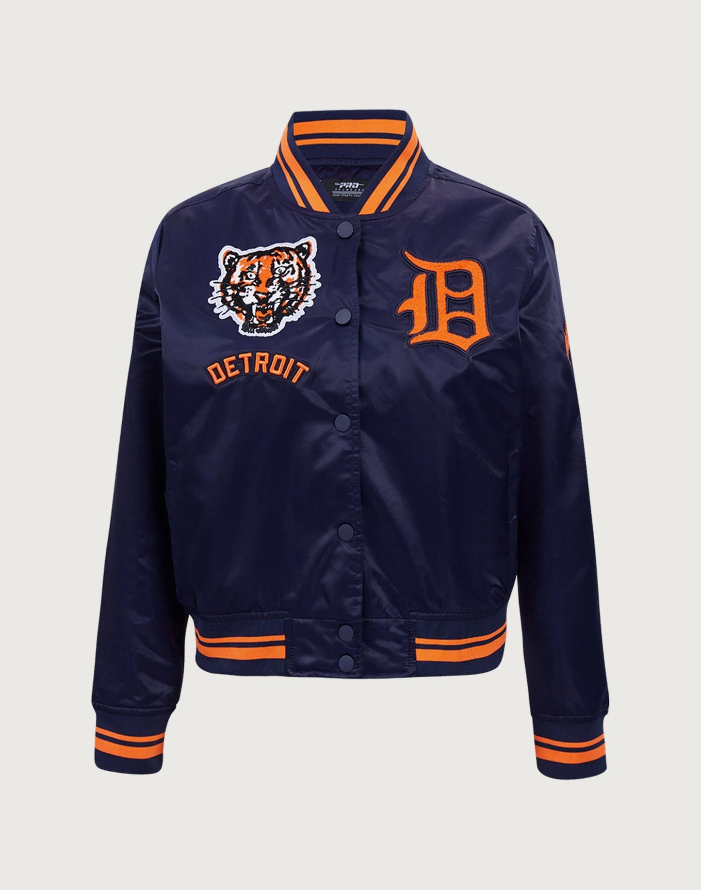 womens Pro Standard MLB Detroit Tigers Retro Classic Rib Satin Jacket