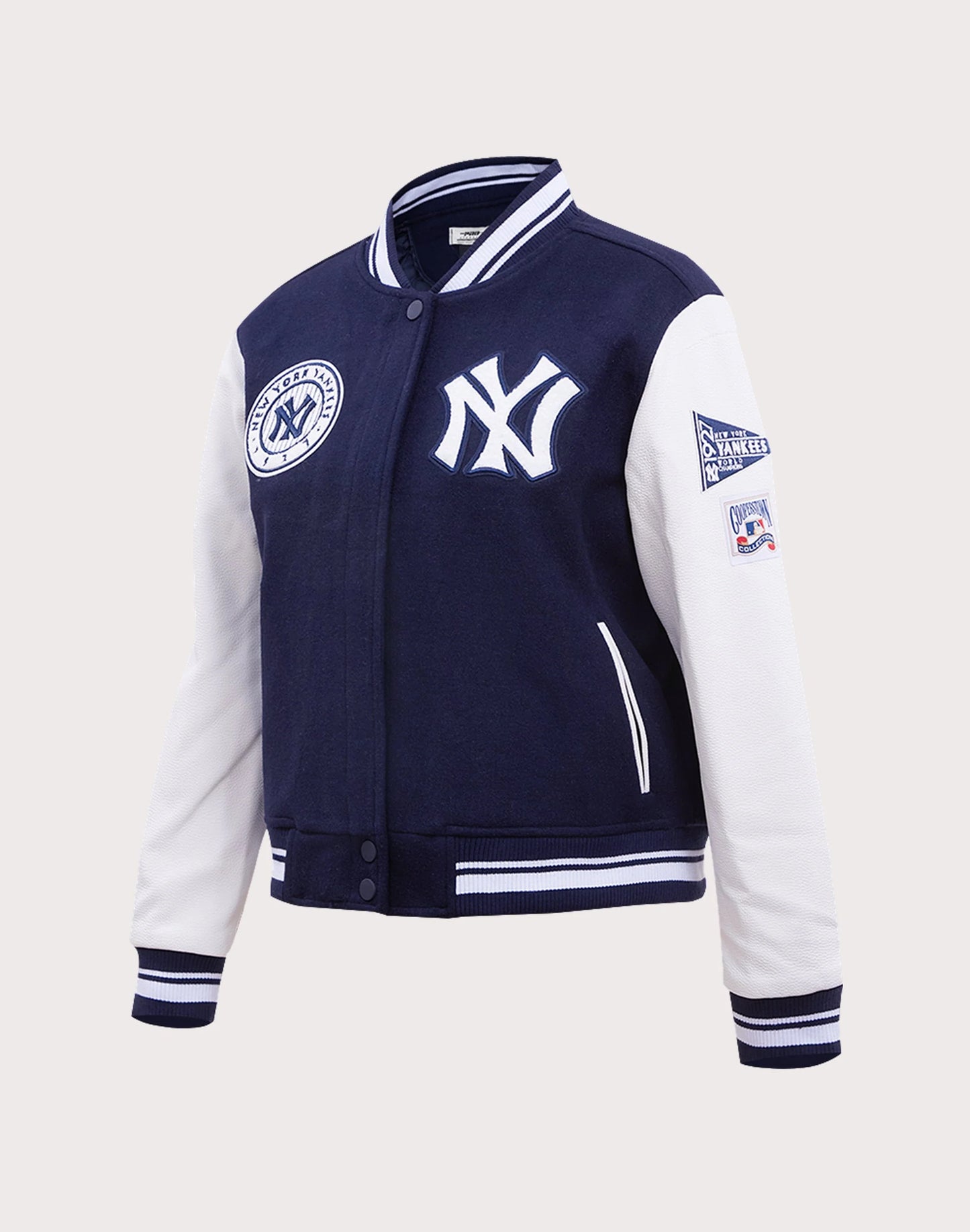 womens Pro Standard MLB New York Yankees Retro Classic Rib Wool Varsity Jacket