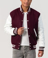 Maroon Wool Bright Varsity Lettermen Jacket