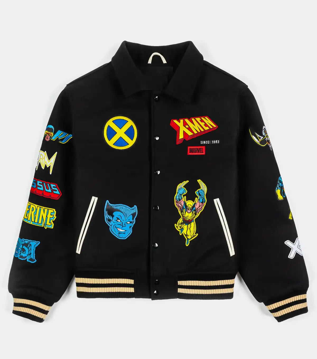 Marvel Team X Men Black Varsity Jacket - Recreated Inspired Edition