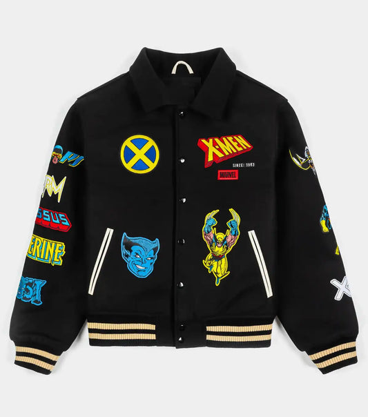 Marvel Team X Men Black Varsity Jacket - Recreated Inspired Edition