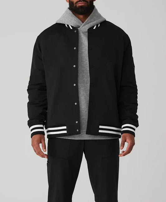 Men’s Black Vintage Varsity Jacket - Recreated Inspired Edition