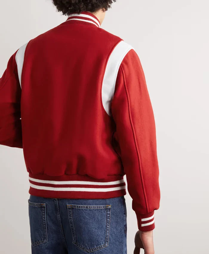 Men’s Casual Red and White Varsity Jacket - Recreated Inspired Edition