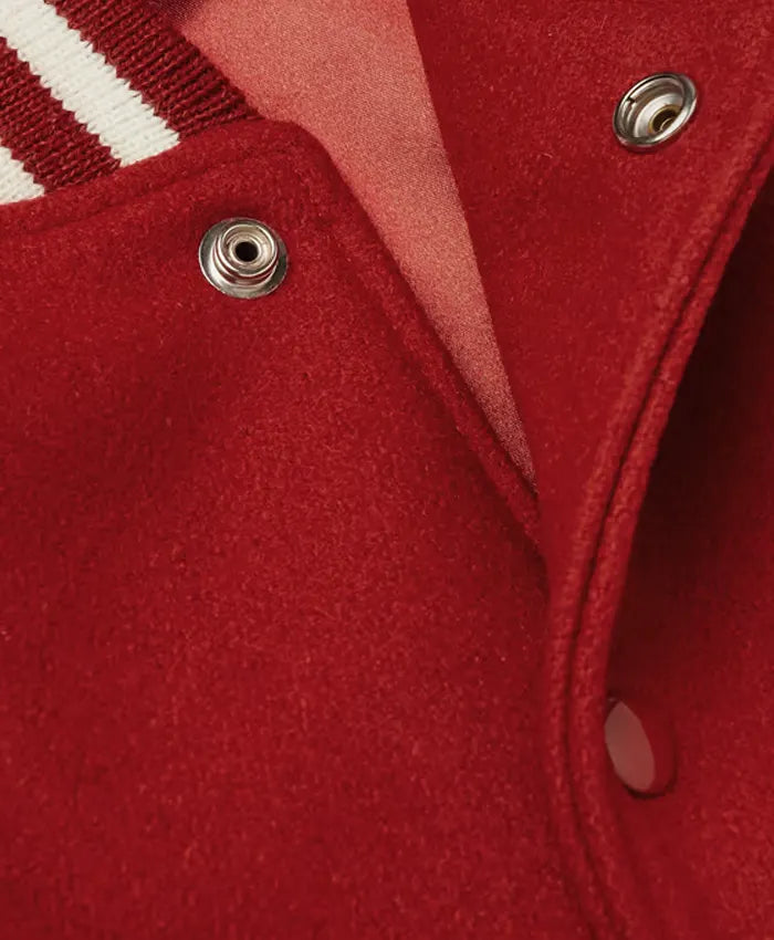Men’s Casual Red and White Varsity Jacket - Recreated Inspired Edition