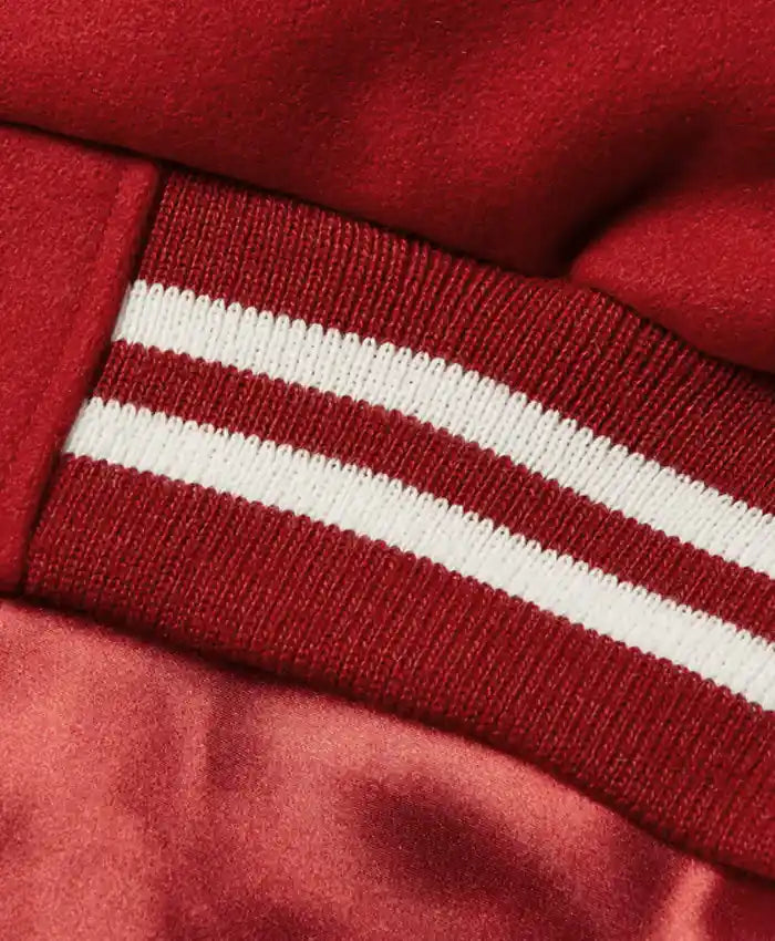 Men’s Casual Red and White Varsity Jacket - Recreated Inspired Edition