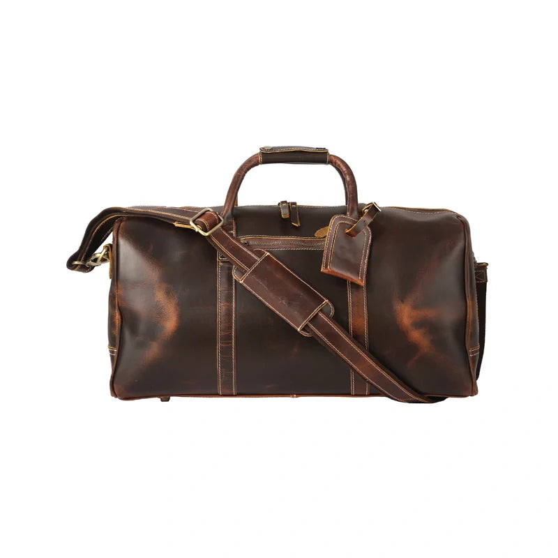 Men’s Distressed Brown Casual Weekender Bag