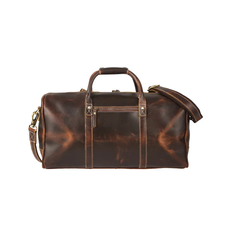 Men’s Distressed Brown Casual Weekender Bag