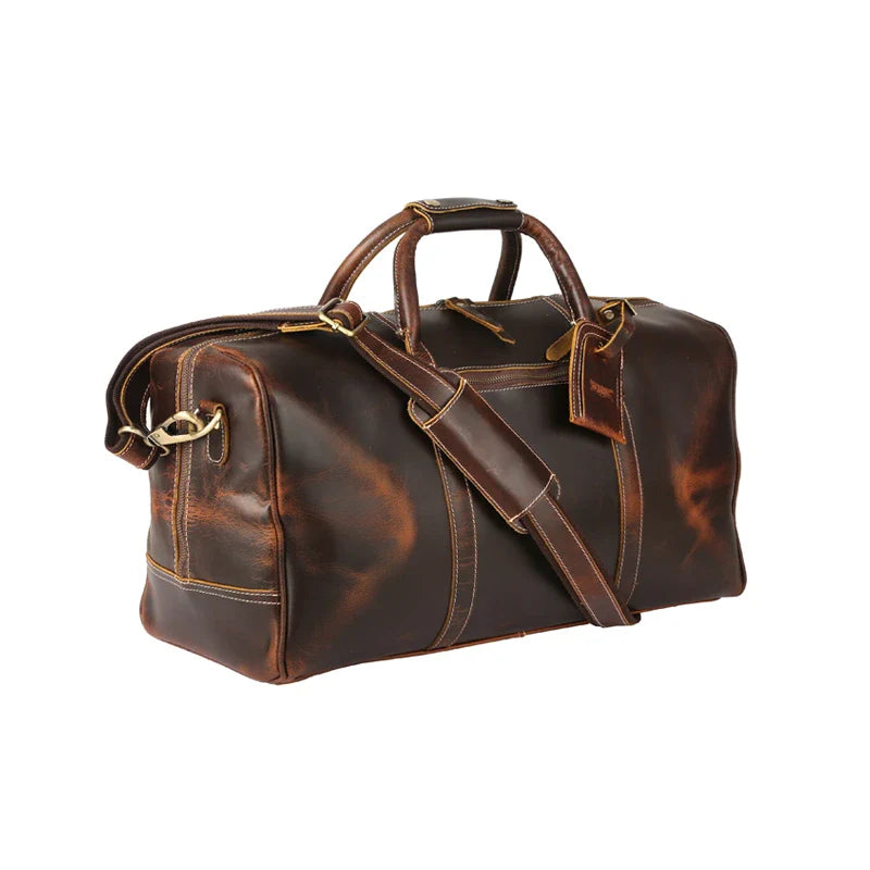 Men’s Distressed Brown Casual Weekender Bag