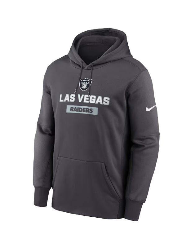 Las Vegas Raiders Nike Anthracite Toss Sweep Performance Hoodie - Recreated Inspired Edition