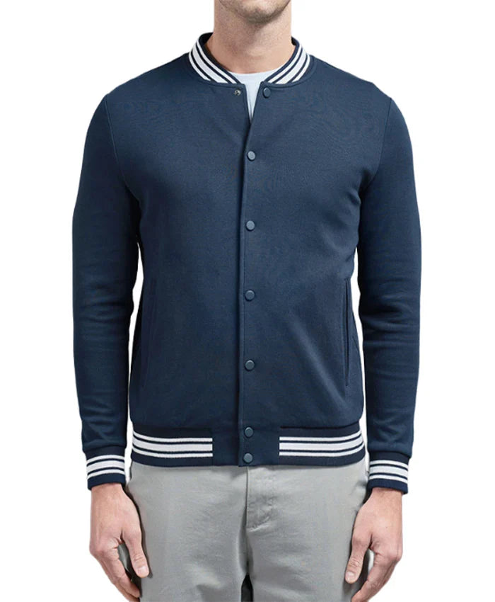 Men’s Navy Blue Lettermen Varsity Jacket - Recreated Inspired Edition