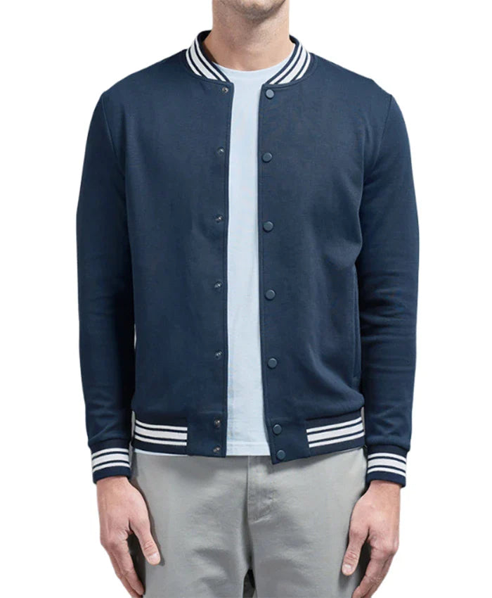 Men’s Navy Blue Lettermen Varsity Jacket - Recreated Inspired Edition
