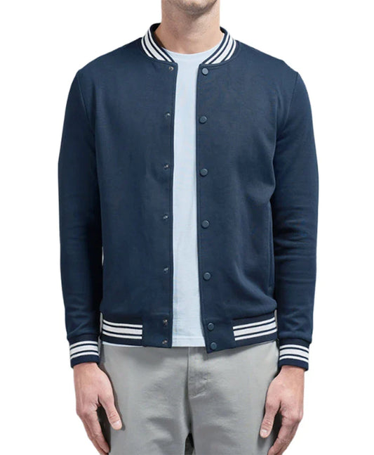 Men’s Navy Blue Lettermen Varsity Jacket - Recreated Inspired Edition