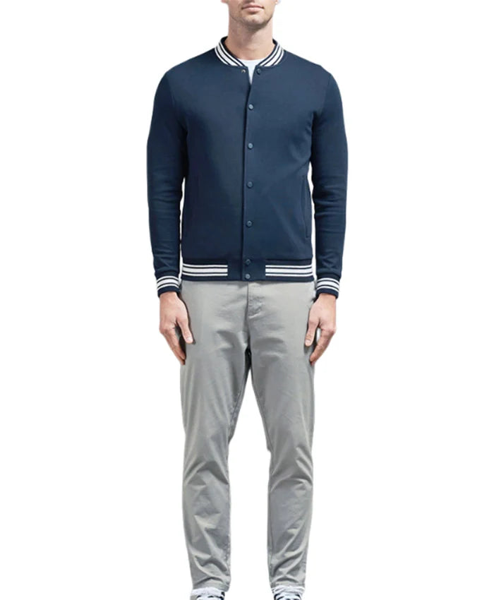 Men’s Navy Blue Lettermen Varsity Jacket - Recreated Inspired Edition