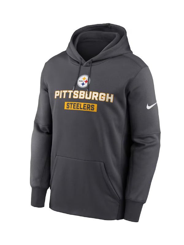 Pittsburgh Steelers Nike Anthracite Toss Sweep Performance Hoodie - Recreated Inspired Edition