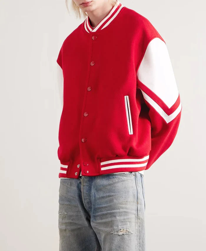 Men’s Red Lettermen Wool Varsity Jacket - Recreated Inspired Edition