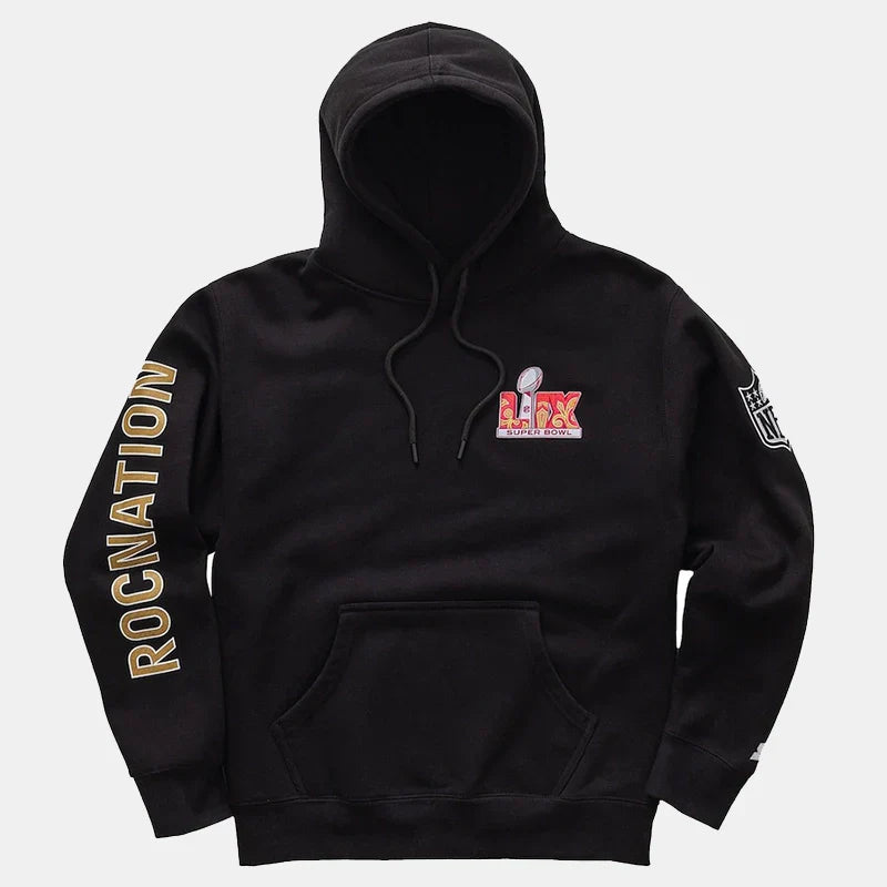 Roc Nation Black Super Bowl LIX Hoodie - Recreated Inspired Edition