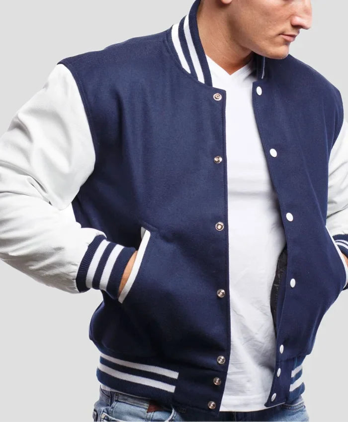 Men’s Royal Blue Varsity Lettermen Jacket