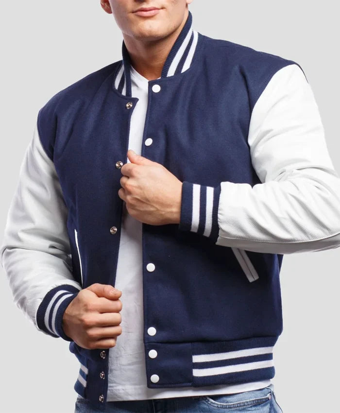Men’s Royal Blue Varsity Lettermen Jacket