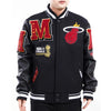 Miami Heat Mashup Logo Black Varsity Jacket - Recreated Inspired Edition