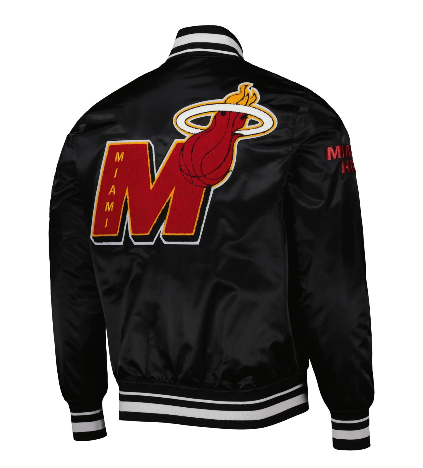 Miami Heat Mashup Logo Black Varsity Jacket - Recreated Inspired Edition