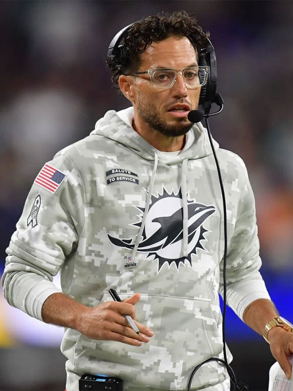 Mike McDaniel Dolphins Salute to Service Camo Hoodie - Recreated Inspired Edition