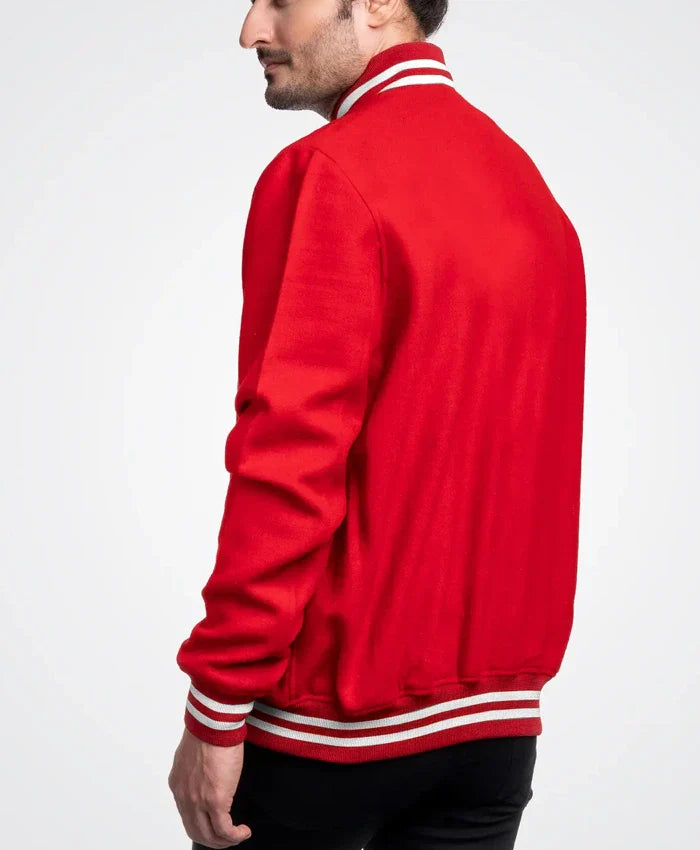 Mondor Red Wool Varsity Jacket - Recreated Inspired Edition