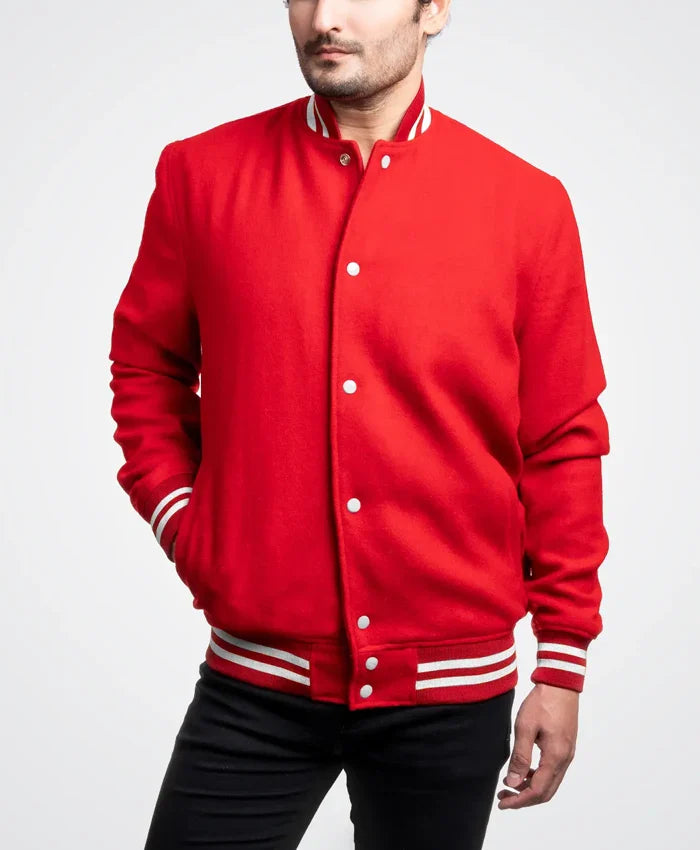 Mondor Red Wool Varsity Jacket - Recreated Inspired Edition